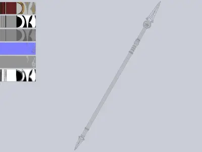 Draconic spear Low-poly 3D model