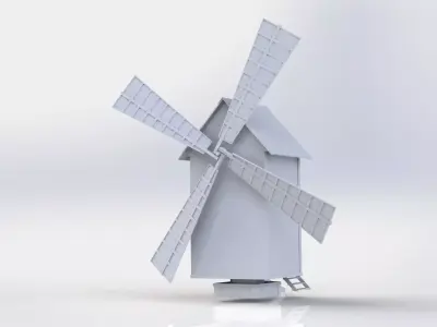 The historic Ukrainian windmill of the 18th century Free low-poly 3D model
