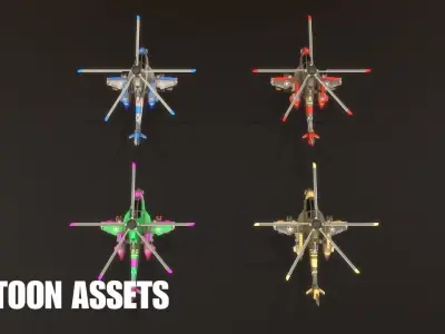 3D Stylized Helicopters - Cartoon Assets Low-poly 3D model