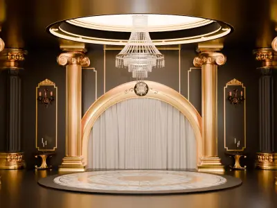 Opulent Classical Interior Scene 3D Model Free 3D model