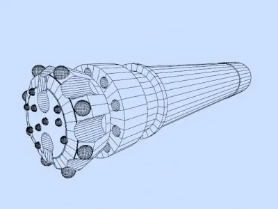 Reverse Circulation Or RC Drill Bit Low-poly 3D model