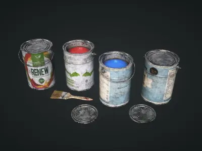 KitBash 3D Shopping Elements Low-poly 3D model