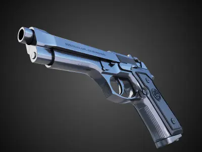 Beretta M9 9mm Pistol Hi-Res 3D model