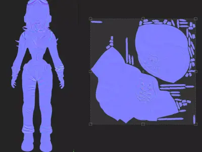 WWII Stylised female pilot Low-poly 3D model