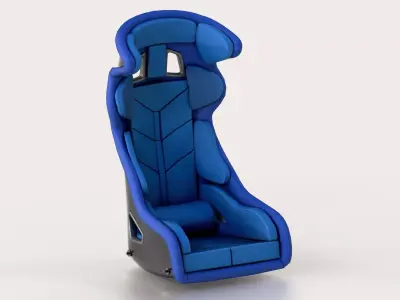 Racing Sport Seat V01 Blue Low-poly 3D model