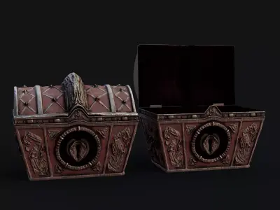 Treasure Chest Low-poly 3D model