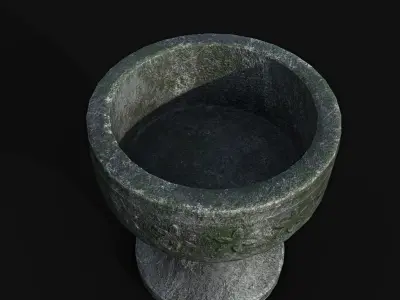 old stone cup game asset  Low-poly 3D model
