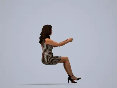 00189Cameron008 - Adult Caucasian woman sitting in car wearing 3D model