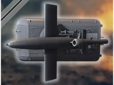 E-100 mit Raketenwerfer V-1 Rakete Entwicklung rocket artillery 3D print model