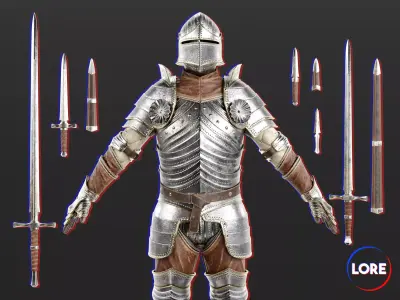 Medieval Collection Noble Swordsman 3D Model Pack