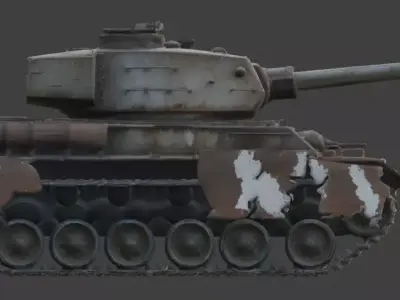 Rusted  Abandoned Heavy Tank 3D Model Low-poly 3D model