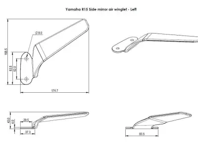 Yamaha R15 side mirror air blade  3D print model