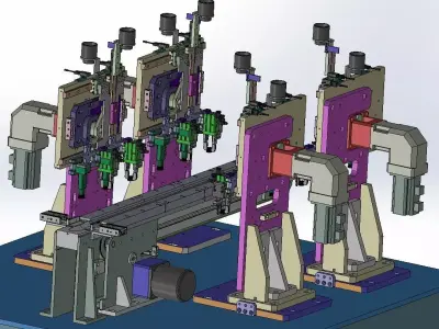 Robotic Pick and Place Transfer Mechanism with Conveyor 3D model