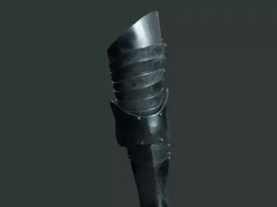 Medieval armor part 001 - leg Low-poly 3D model