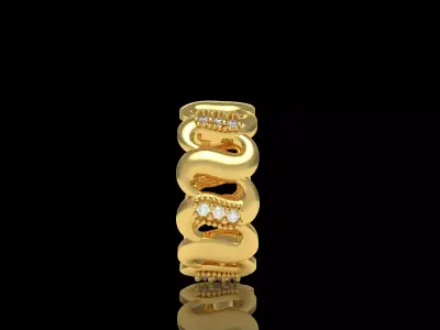 Cuben Bend Ring 3D print model