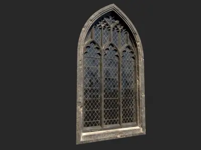 Gothic window Low-poly 3D model