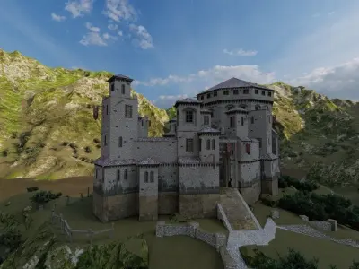Medieval Castle 3D model 6