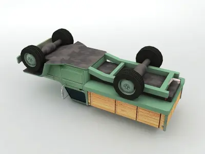 Antique Jeep Pickup Truck Low-poly 3D model