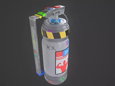 Cyberpunk style Grenade Low-poly 3D model
