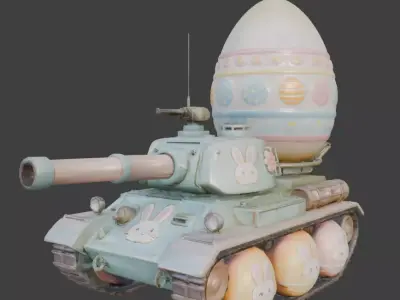 EASTER THEMED TANK 3D MODEL Low-poly 3D model