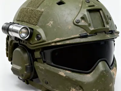 Realistic Tactical Combat Helmet 3D Model 3D model