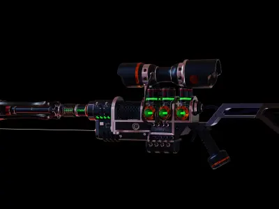 Plazma rifle Low-poly 3D model