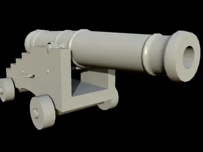 cannon Low-poly 3D model by HelionArtworks