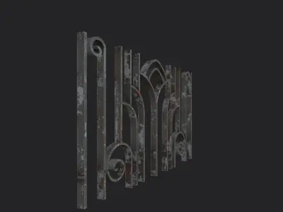 Grills and fences Low-poly 3D model