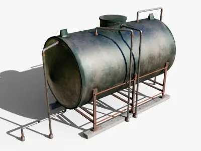 Rooftop Water Tank Low-poly 3D model