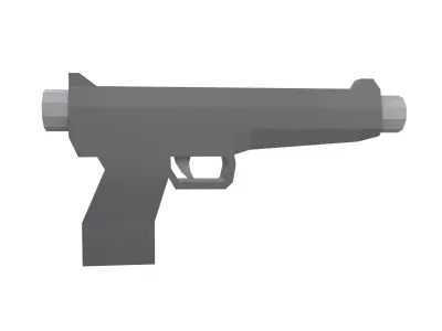 Low Poly Gun v1 001 Low-poly 3D model