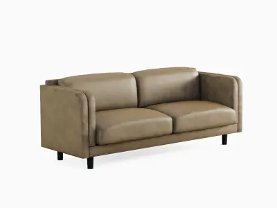 Leather Sofa 02 Low-poly 3D model