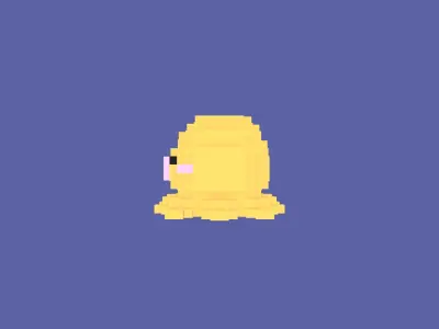 Octopus Voxel Low-poly 3D model