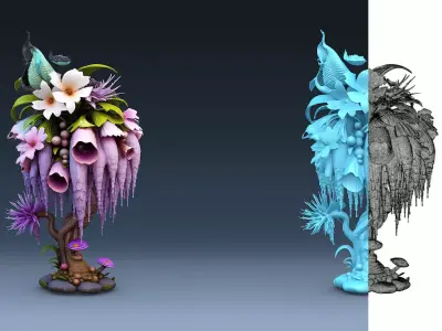 Exotic Colorful Plants - High-Poly Resolution Part 5 3D model