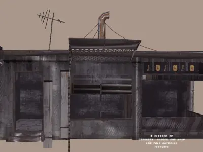 3DBlessed Ukraine Survivor Shack Low-poly 3D model