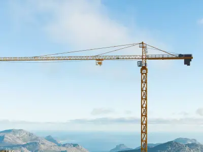 Tower Crane - Hammerhead Construction Crane 3D model