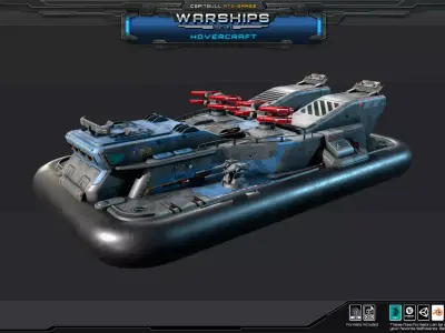 WARSHIPS - Hovercraft  Low-poly 3D model