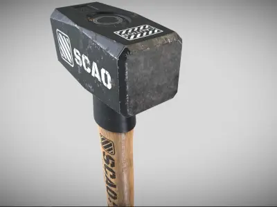 PBR Club Hammer 3D model