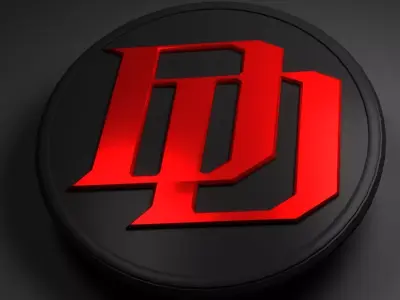 Daredevil logo animated Low-poly 3D model