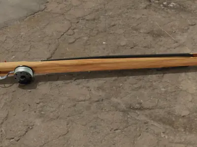 Speargun for spearfishing wood B 3D model Low-poly  UE4 Low-poly 3D model