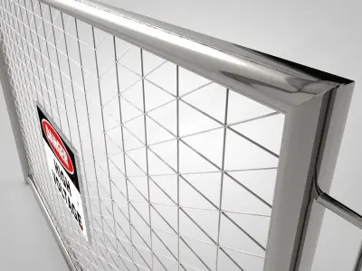 Steel Fence Low-poly 3D model