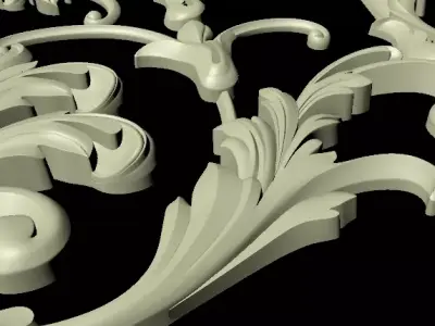 Central decor ornament for furniture 3D model 1163