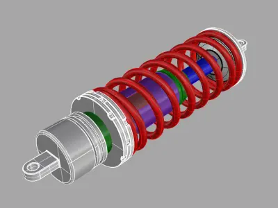 shock absorber Low-poly 3D model by tiss