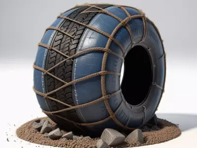 Buoy Wrapped Tire Industrial Asset 3D model
