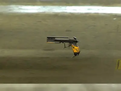 Low Poly Low Res Background Sci-Fi Pistol Low-poly 3D model