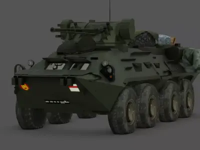BTR-3E 8x8 Armored Personnel Carrier 3D Model  Low-poly 3D model