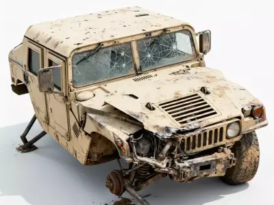 Post-War Tactical Humvee 3D Model Low-poly 3D model