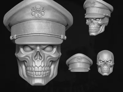 Red Skull Marvel Fan Art STL For Action Figures 3D print model