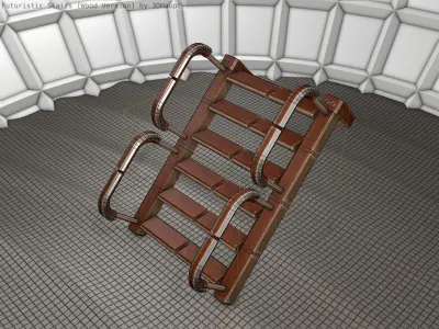 Wood Stairs - 26 Low-poly 3D model