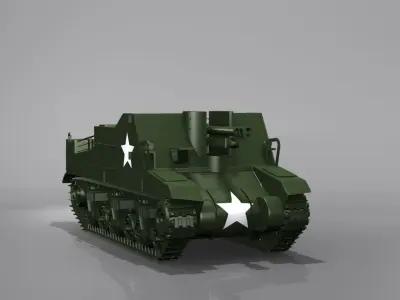 Tank 002 Howitzer Motor Carriage m7 3D model