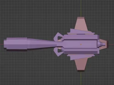 Turret w Cannon Low poly with High Poly Low-poly 3D model